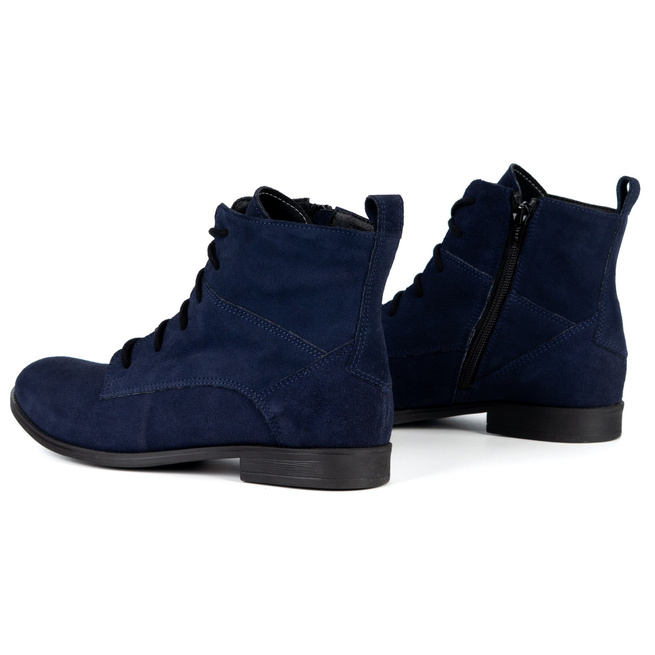 Olivier Claire - klasické dámské šněrovací boty na zip, přírodní kůže, béžová barva