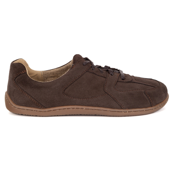 BAREFOOT minimalistická kožená obuv 0796W velur hnědá