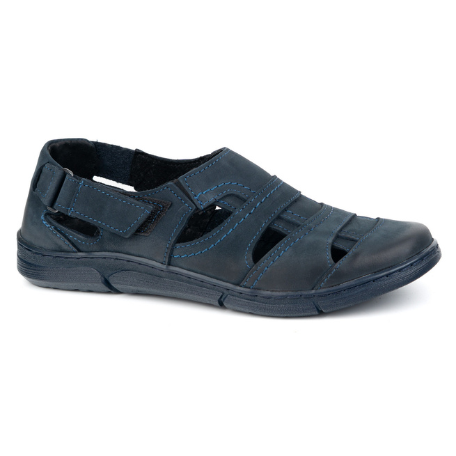 Pánská kožená obuv 54KZ navy blue light airy for summer