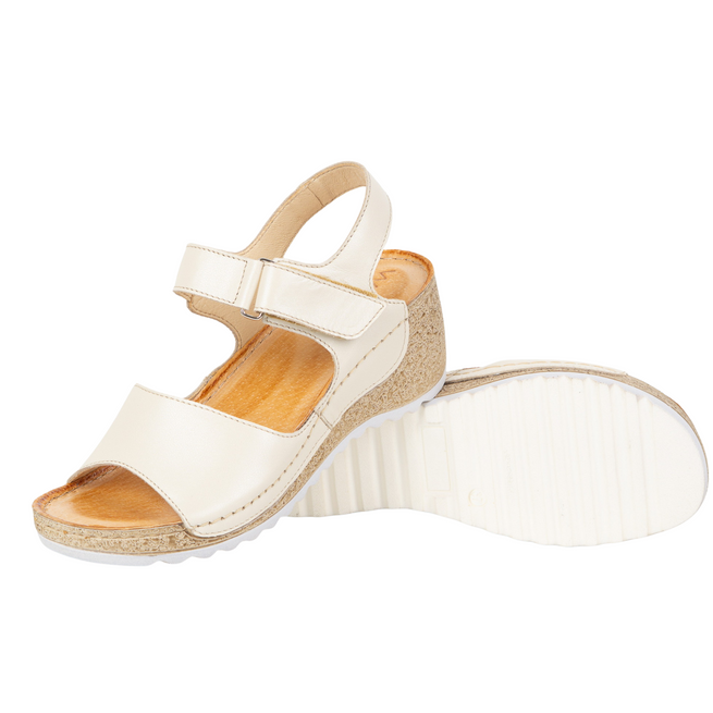 Dámské kožené sandály Wasak 0474W beige