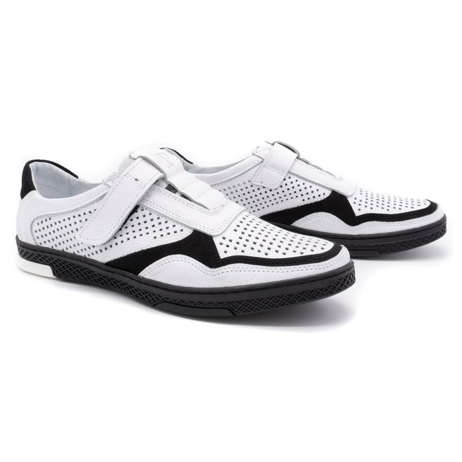 Pánská ležérní kožená obuv 2102L bílá