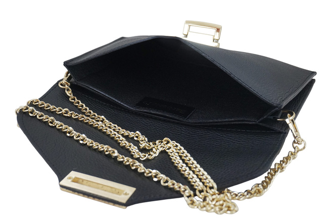 Kožená taška do ruky a přes rameno - černá