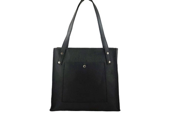 Duża torebka skórzana na ramię - Czarna