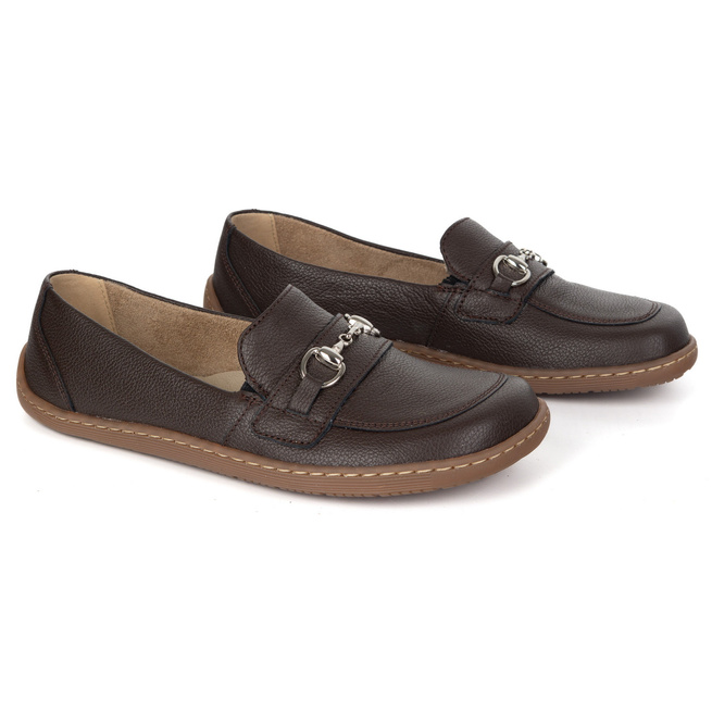 Barefoot damskie mokasyny skórzane minimalistyczne 1288AR brązowe