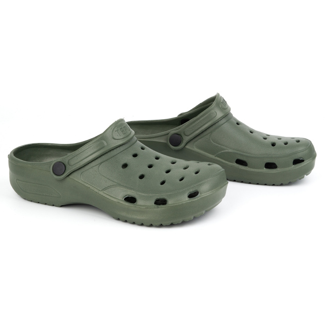 Pantofle lehké dřeváky khaki green