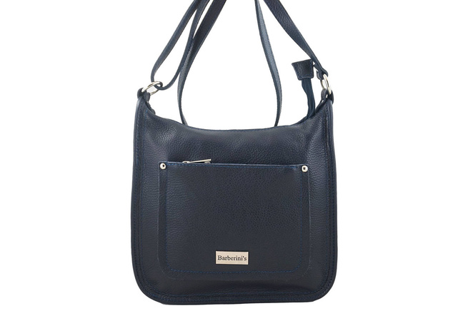 Pohodlná kožená poštovní taška - námořnická modř