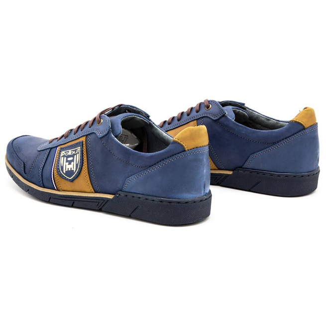 Buty męskie skórzane casual 2113 granatowe