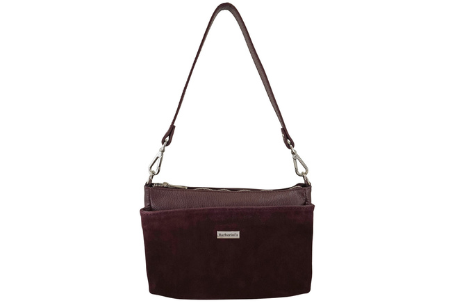 Prostorná poštovní taška z kůže a semiše - bordó