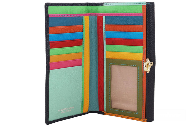 Velká peněženka se zlatým zapínáním - námořnická modř