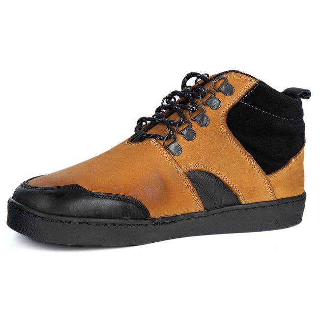 Barefoot unisex zimní kožené boty Explorer yellow