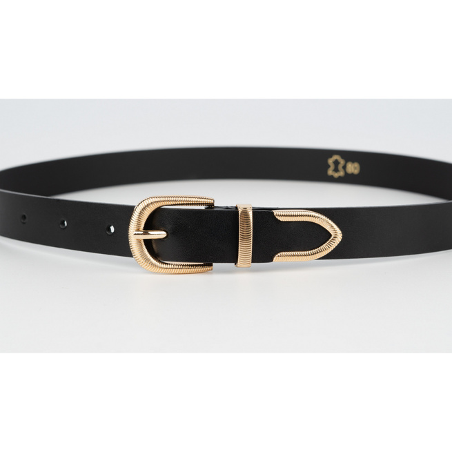 Dámský kožený opasek s italskou sponou 7,25 černý