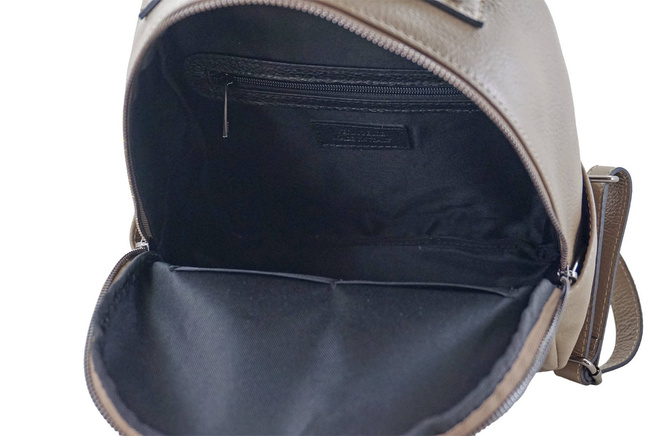 Elegantní klasický kožený batoh Tmavě béžová