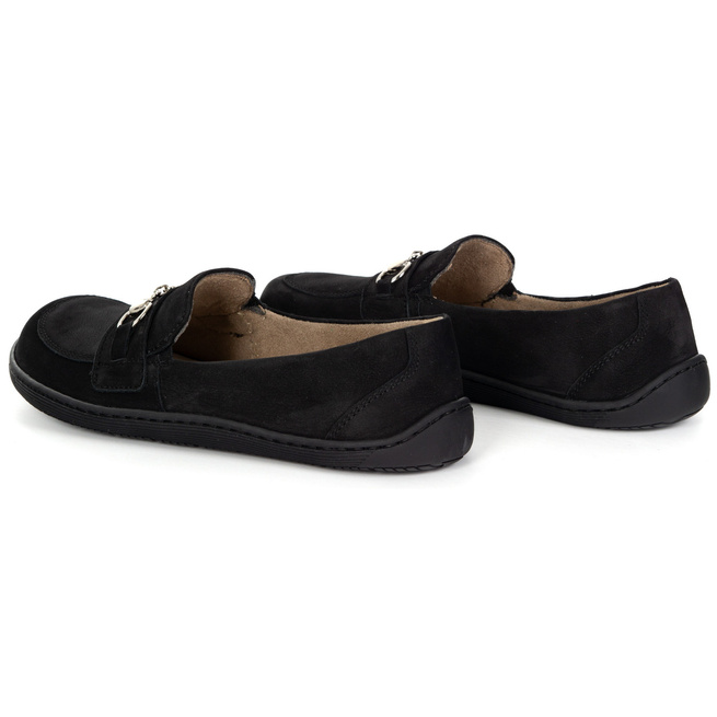 Dámské minimalistické kožené mokasíny Barefoot 1288AR black nubuk