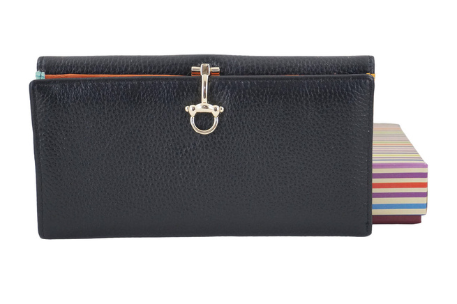 Velká peněženka se zlatým zapínáním - černá