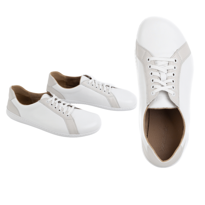 Pánské barefoot minimalistické kožené boty 0741W white