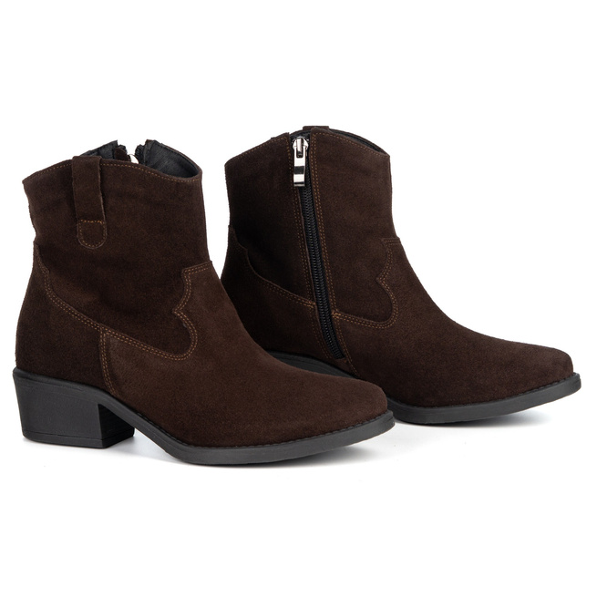 Olivier Dakota - elegantní dámské kožené boty semišové kovbojské boty