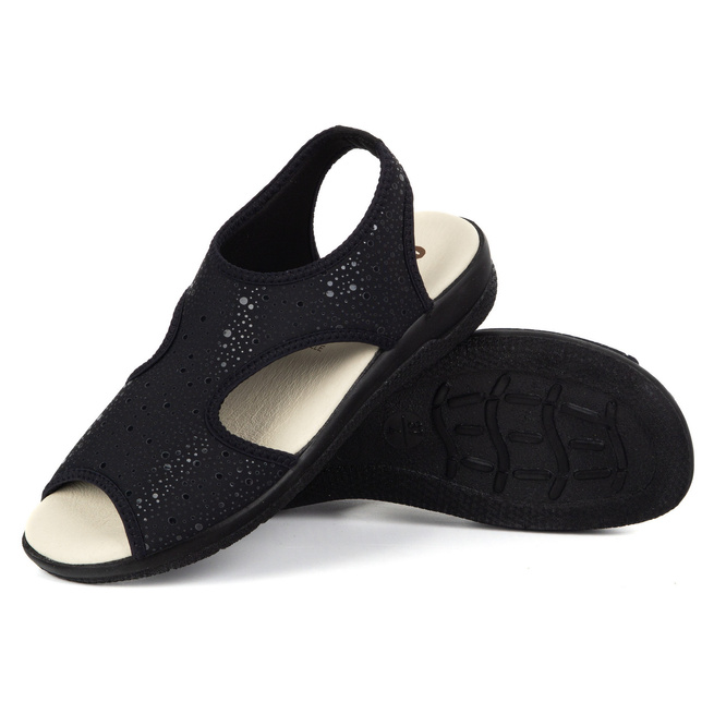 Dámské flexibilní sandály comfooty emma black glossy  