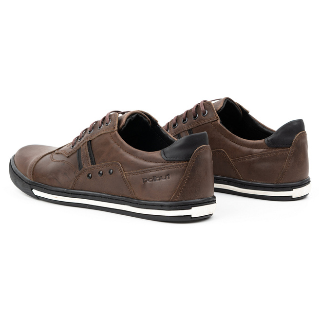 Buty męskie casual 1801 NS ciemny brąz