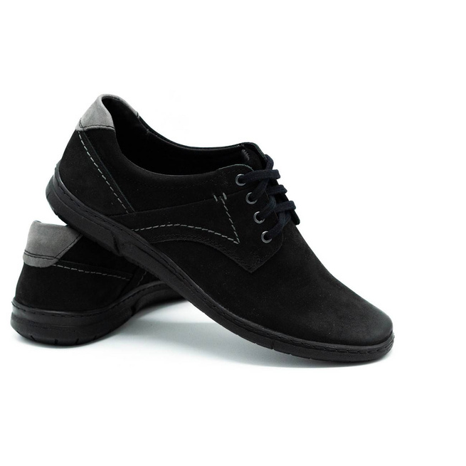 Pánská kožená obuv pro volný čas 858K černá