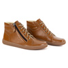 Damskie minimalistyczne buty skórzane zimowe barefoot 1293 rude