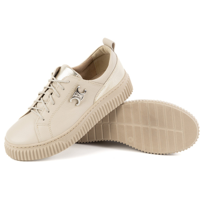 Dámská kožená obuv STYLE 1230 béžové tenisky