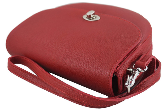 Kožená poštovní taška s ozdobnou sponou - světle modrá