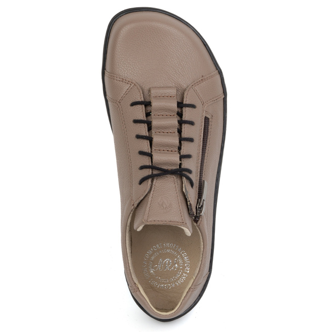 Dámská kožená minimalistická obuv barefoot 1242 dark beige