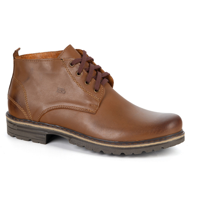 Buty Trzewiki męskie za kostkę skórzane 2119 brązowe