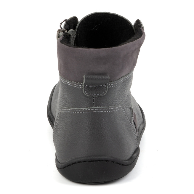 Dámská minimalistická zimní kožená obuv barefoot 1262 šedá
