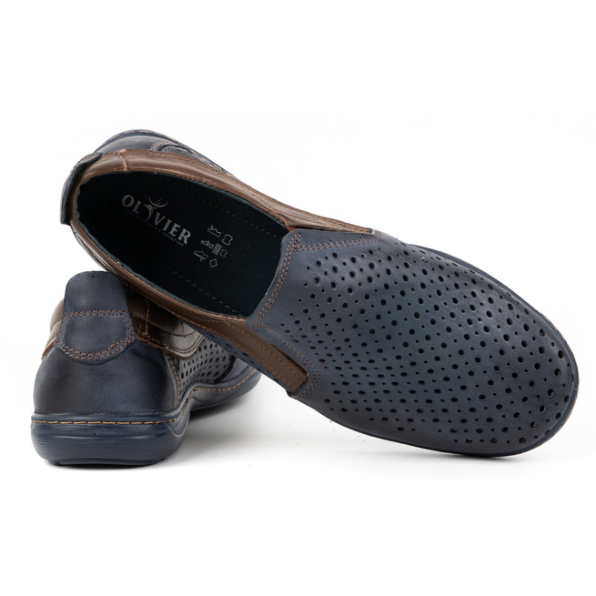 Pánské letní ažurové mokasíny 662 navy blue