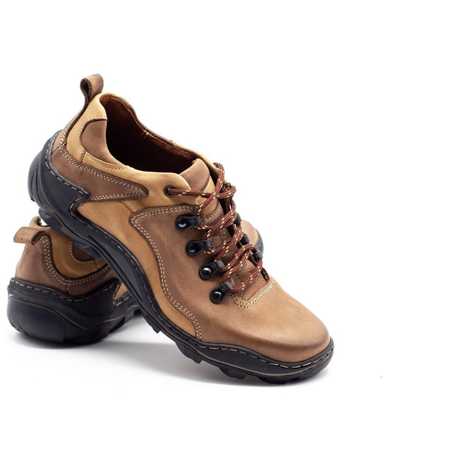 Skórzane buty męskie TRAPERY 207 brązowe
