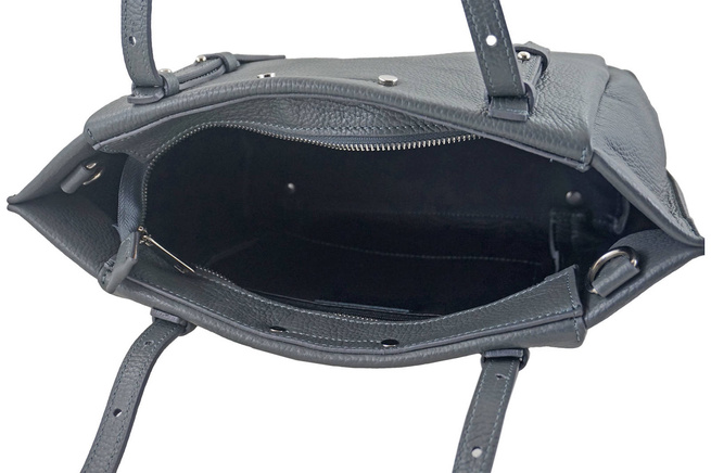 Praktická a elegantní kožená kabelka - Grey dark