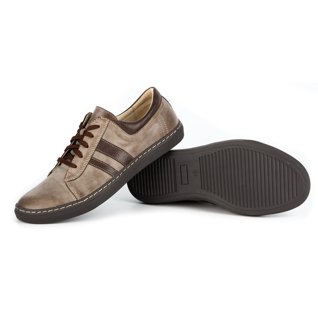 Pánská kožená obuv pro volný čas 0150W hnědá