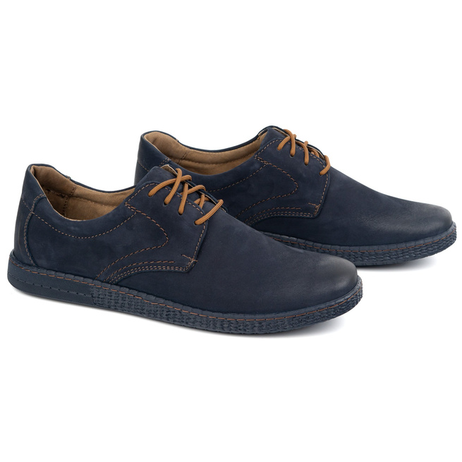 Buty męskie skórzane Casual 933/2 granatowe