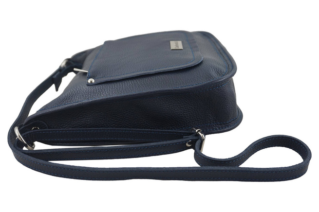 Pohodlná kožená poštovní taška - námořnická modř