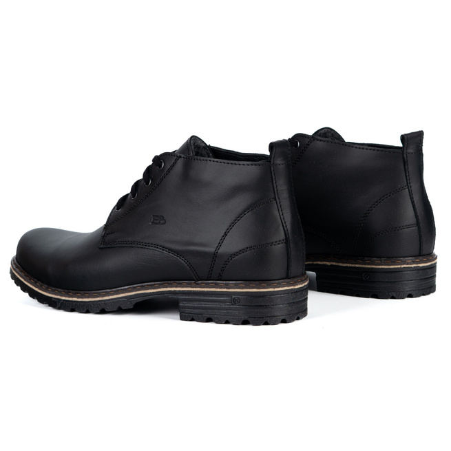 Trzewiki męskie z naturalnej skóry POLBUT 2119S zimowe obuwie miejskie