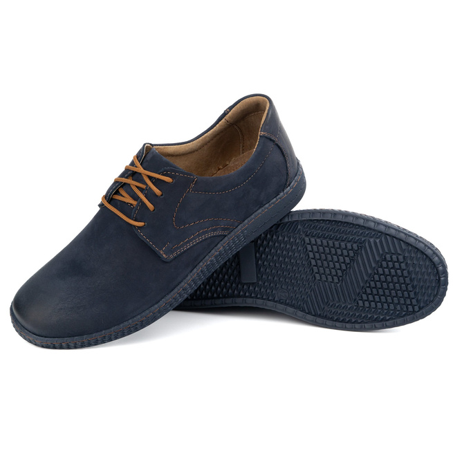 Buty męskie skórzane Casual 933/2 granatowe