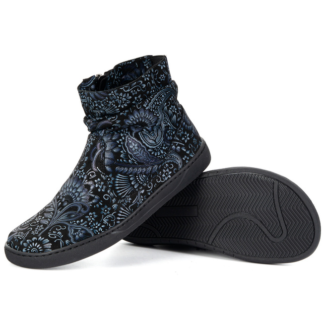 Dámské boty barefoot zateplené zipem 1297 navy blue