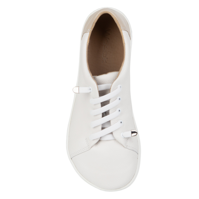 Dámská minimalistická kožená obuv barefoot 0771W bílá