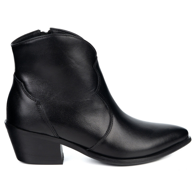 Olivier Monroe - dámské černé kožené boty ve stylu cowgirl