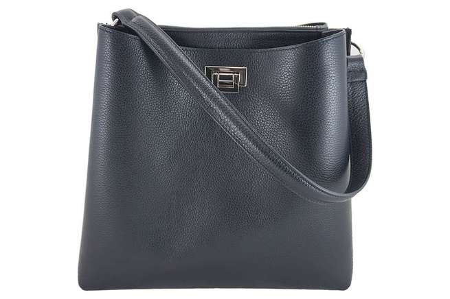 Duża torba damska skórzana - Barberini's - Czarna