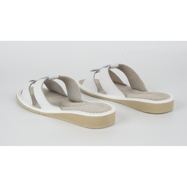 Dámské pantofle kožené highlander pantofle M62 white