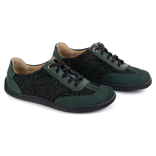 Buty BAREFOOT damskie skórzane minimalistyczne 1287 zielone