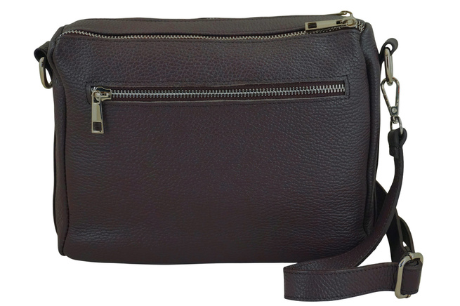 Codzienna torebka ze skóry naturalnej z zamszem - Brązowa ciemna