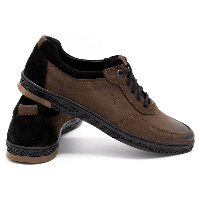 Pánská kožená obuv pro volný čas 918K hnědá