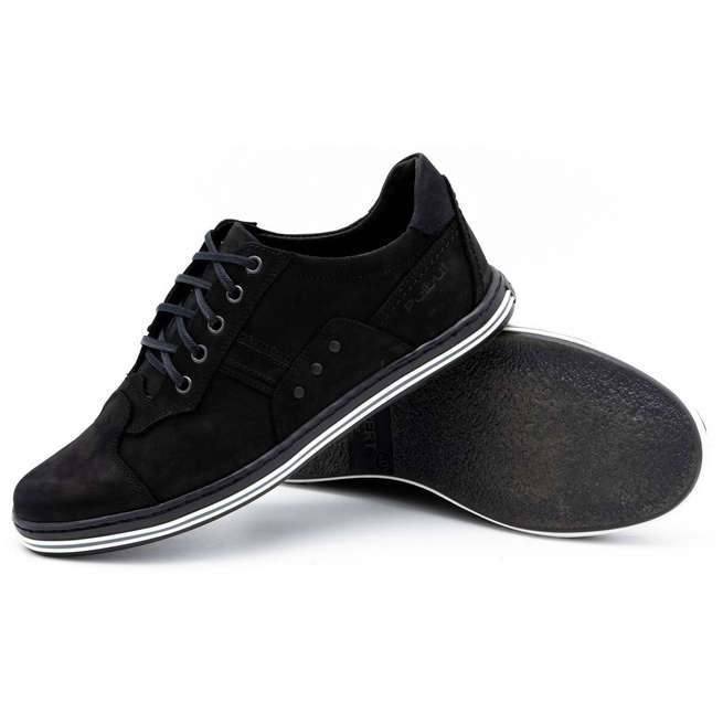 Pánská volnočasová obuv 1801 black nubuck