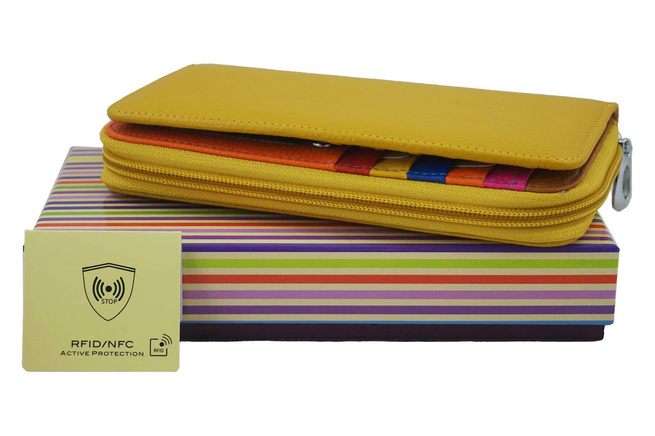 Peněženka proti krádeži s ochranou RFID - tmavě žlutá