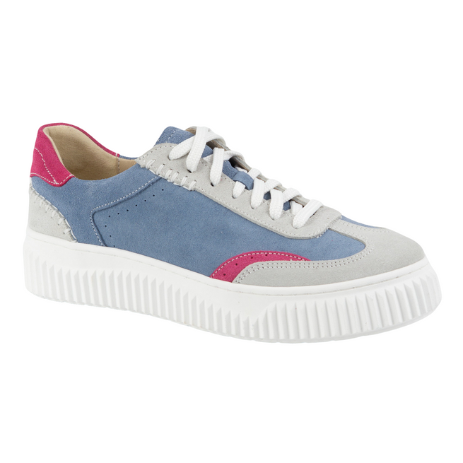 Damskie sneakersy skórzane na platformie N1202S4 niebieskie