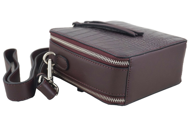 Listonoszka CROCO z szerokim paskiem - Beżowa ciemna