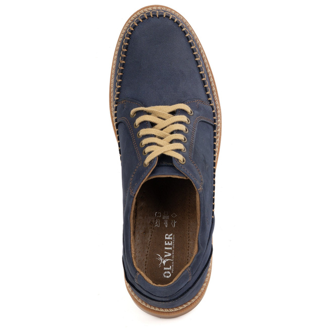 Pánská ležérní kožená obuv Model 313GT navy blue